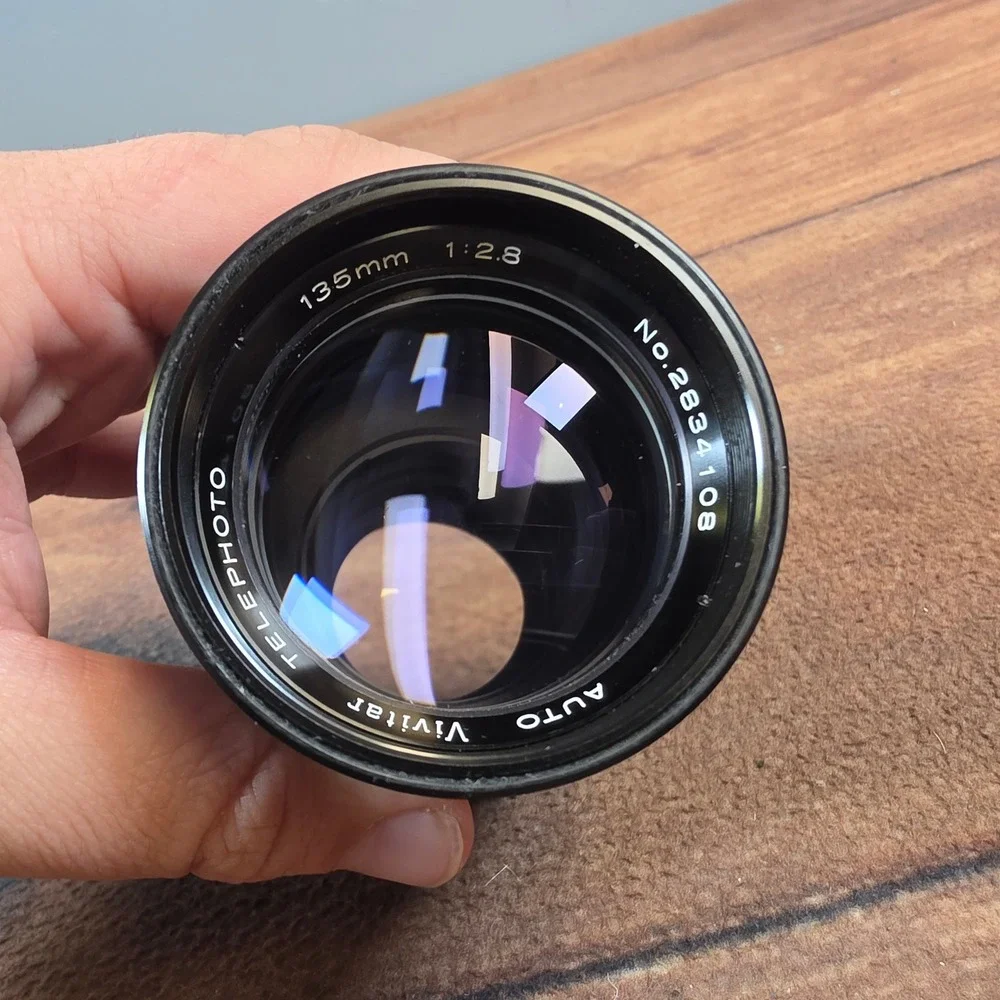 Vivitar Auto Telephoto Lens 135mm f/2.8 Black Excellent Manual Focus Prime